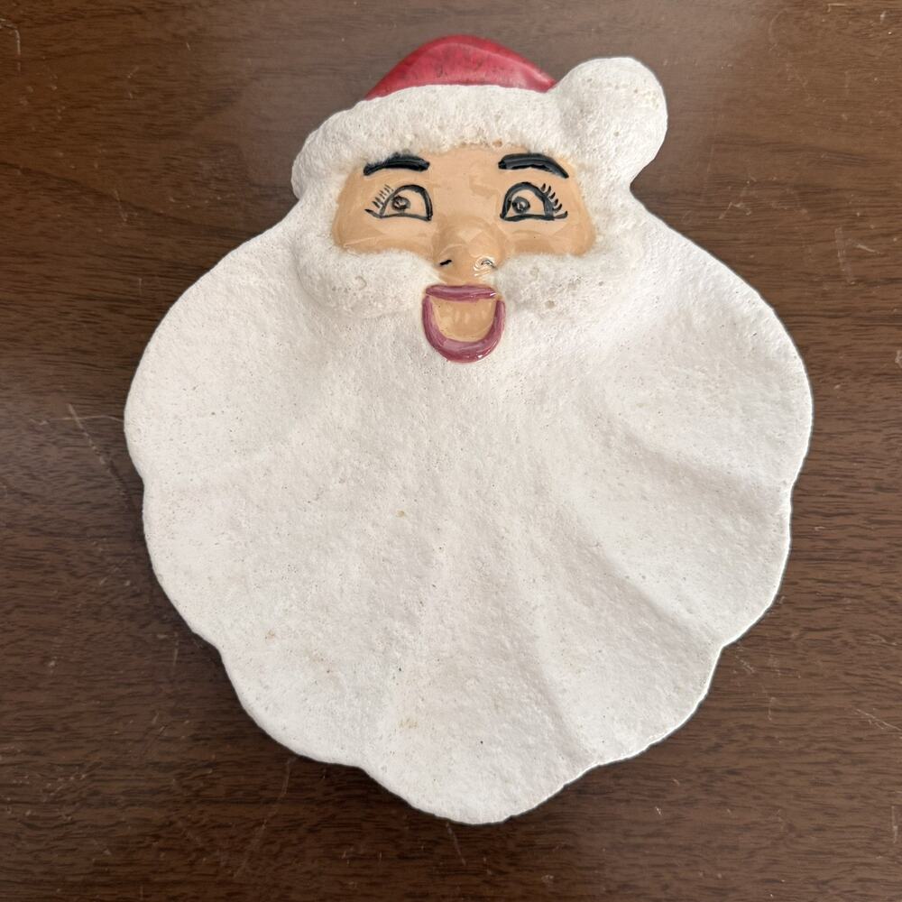 Vintage Jolly Santa Claus Candy/ Cookie/Trinket dish